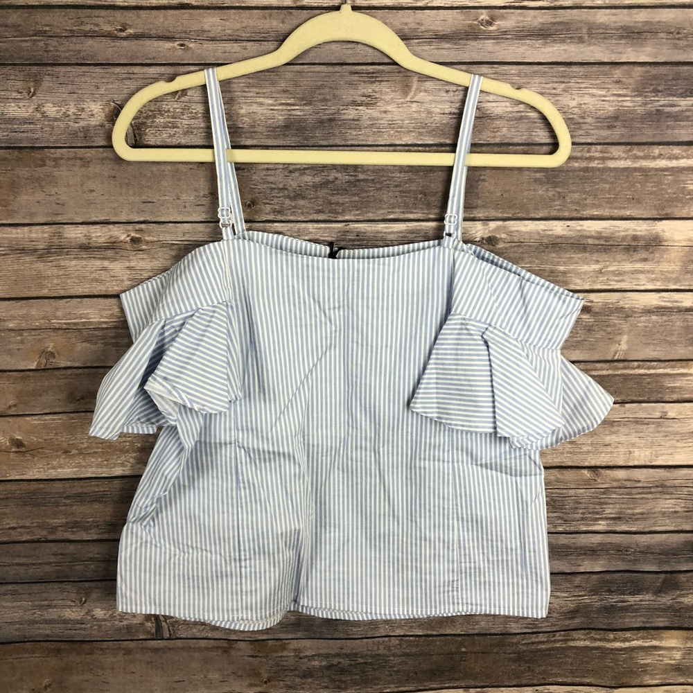 Romeo and Juliet blue white striped sleeveless top - Picture 5 of 7